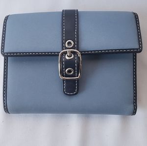 RARE COACH LIGHT BLUE/NAVY CONTRAST FRENCH PURSE
